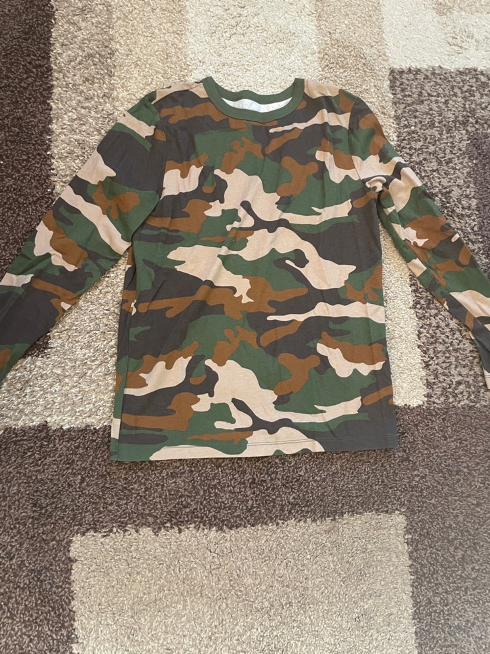 wonder nation boys or girls Camo Long Sleeve Tee - Green/Brown/Beige